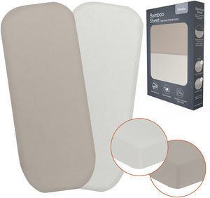 Lionelo bamboo sheet set van 2 hoeslaken 70x28 cm voor wieg reiswieg – lakentjes voor babybedje – bamboe viscose, met elastiek, ademend zacht – geschikt voor matrassen tot 10 cm – milieuvriendelijk