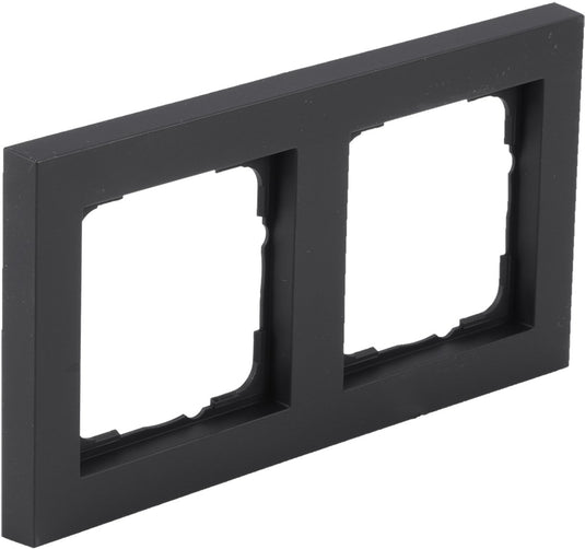 Gira e2 afdekraam - inbouw - 2-voudig verticaal horizontaal - zwart