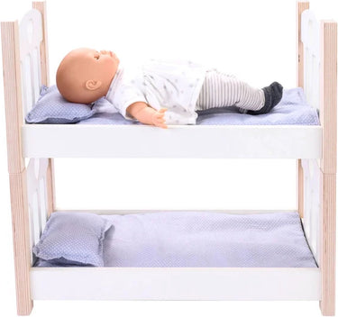 Poppen stapelbed grijs wit