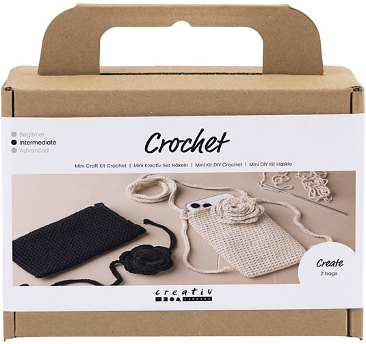 Creativ company mini hobbyset haken tas met roos