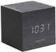 Karlsson wekker mini cube - zwart fineer, wit led - 8x8x8cm - scandinavisch - wekker voor slaapkamer - wekkers