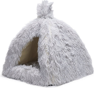 Beeztees kitten cave cosmo - kattenmand - pluche - grijs - 40x40x40 cm