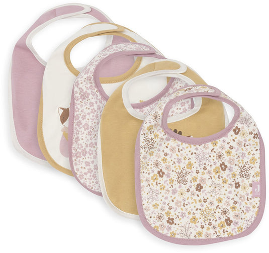 Jollein slabbetjes waterproof - 5 stuks - 30 cm - flower fairies