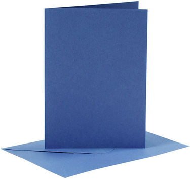 Creativ company cc kaarten enveloppen 10,5x15 cm donkerblauw 6 stuks