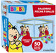 Bumba - ballenbak - ballenbad inclusief 50 kleurrijke ballen - vierkant - voor binnen en buiten - 75 x 75 x 30 cm