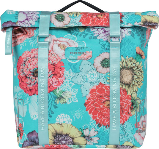 Basil Bloom Field dubbele fietstas, waterdicht, sky blue, 35L