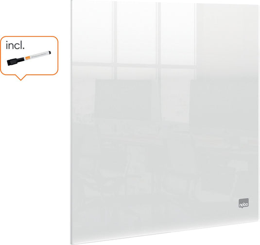 Nobo draagbaar mini a4 whiteboard voor aan de muur - 30 x 30 cm - inclusief whiteboard marker en bevestigingsmaterialen - transparant acryl