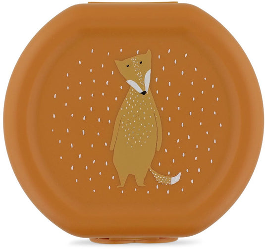Trixie set van twee snackdoosjes met clip - mr. fox - makkelijk te openen – bpa-vrij – voor school en onderweg