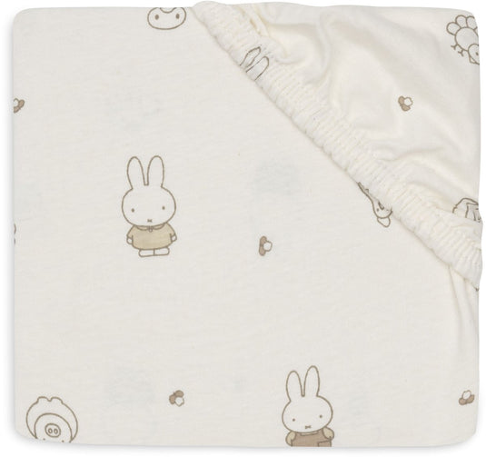 Jollein hoeslaken ledikant - 60x120cm - jersey - miffy family farm`