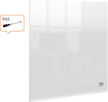 Nobo draagbaar mini a4 whiteboard voor aan de muur - 30 x 30 cm - inclusief whiteboard marker en bevestigingsmaterialen - transparant acryl