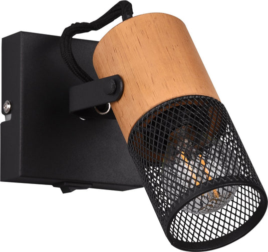 Trio tosh - spot - zwart mat - excl. 1x e14 4 w - dimbaar met schakelaar - niet extern dimmerbaar
