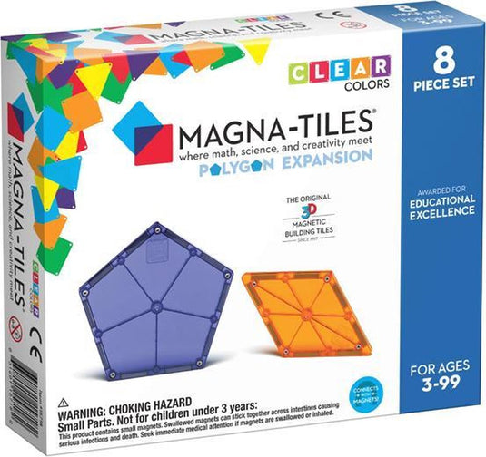 Magna-tiles magna tiles - 8 stuks polygons clear colors - constructiespeelgoed