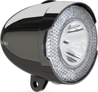 koplamp 706-B Retro 15 lux led batterij chroomzwart
