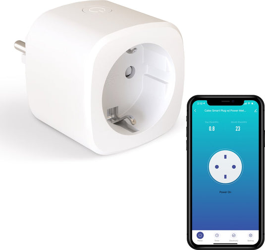 Calex slimme stekker - energiemeter - smart plug (franse be aansluiting- penaarde ) - met app bediening - werkt met alexa en google home