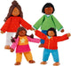 Goki houten poppenhuis poppen flexibel moderne familie, 4st.