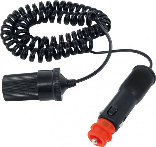 Carpoint verlengkabel 12 24v – 2,5 meter – 5a – sigarettenaansteker iso 4165 – met zekering – flexibel krulsnoer