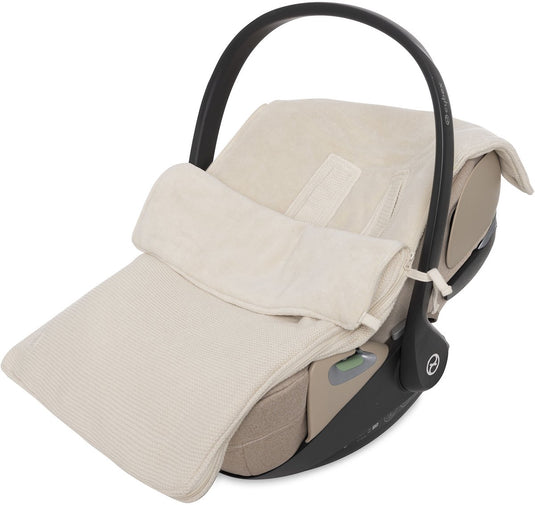 Jollein voetenzak voor autostoel kinderwagen - basic knit - katoen - 42x82cm - oatmeal