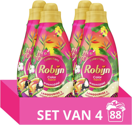Robijn klein krachtig collections vloeibaar wasmiddel - tropical - 4 x 22 wasbeurten