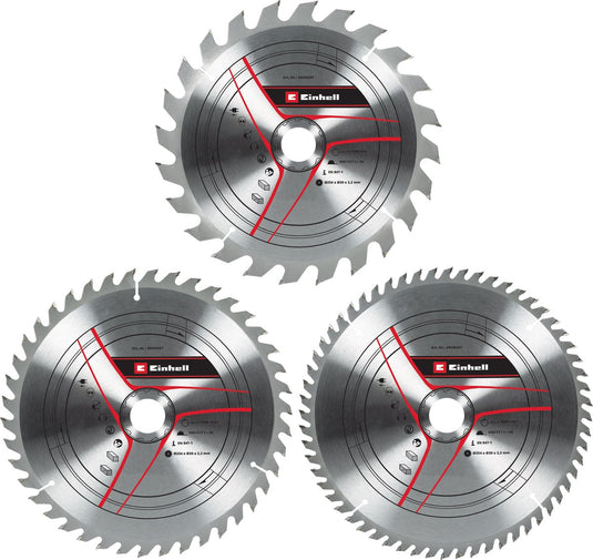 Einhell hardmetalen tct zaagbladset - 3-delig - ø254 x 30 x 3,2 mm - 24 42 60 tanden