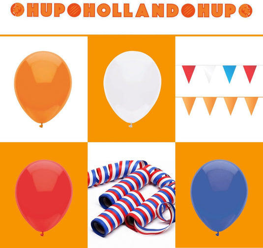 Merkloos sans marque hockey oranje versiering 46-delig – slingers, ballonnen serpentines