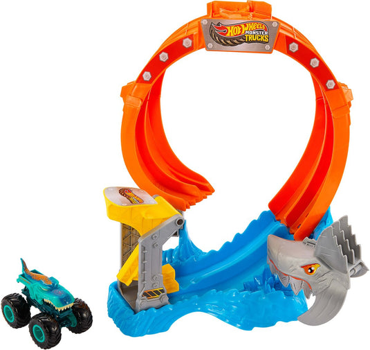 Hot wheels monster trucks spiral shark smash
