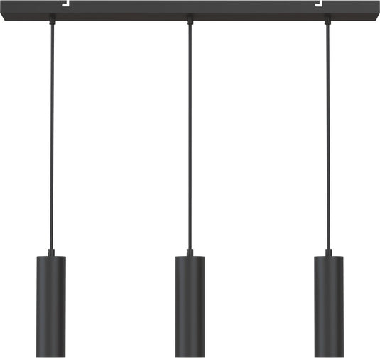 Calex hanglamp - gu10 - 3-lichts - plafondlamp - mat zwart - eetkamer - keuken - eettafel - excl. lichtbron