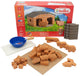 Teifoc ® bouwdoos – schapenstal bouwset – 50 onderdelen – echte mini bakstenen met cement, kom en troffel – bouwpakket voor kinderen vanaf 6 jaar