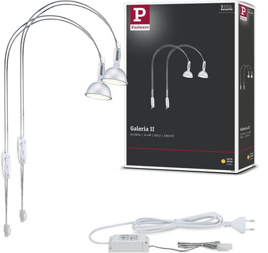Paulmann galeria led-spiegellamp assistent ii gu5,3 2700k 2x230lm 230v 2x4w chroom