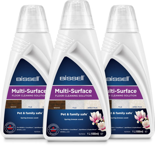 Bissell multi-surface vloerreiniger 3 x 1l voordeelpak - geschikt voor crosswave spinwave - universeel reinigingsmiddel - krachtige vloerreiniger voor tegels, hout laminaatreinigers - 2885