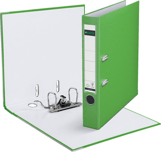 Leitz 180° kunststof ordner - 90% gerecycled karton - 30% pre-consumer gerecycled plastic - a4 - rugbreedte van 52mm - groen