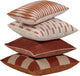 Woood vola kussens - katoen - roze roestbruin - 50x50x10 - set van 4