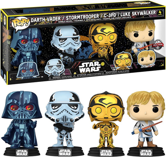 Funko pop! star wars - retro series us exclusive pop! 4-pack