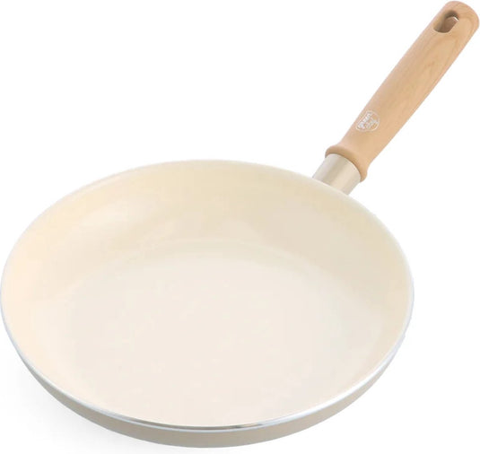 Greenchef nordics keramische inductie koekenpan 28cm - pfas-vrij - inductie pan - vaatwasserbestendig - ovenbestendig tot 160°c - keramische antiaanbaklaag - zonder deksel - koelgreep - crème