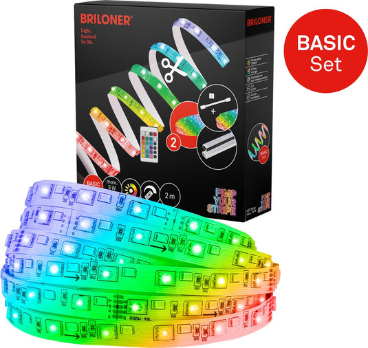 Briloner pimp your strip - led strip startersset led strip 2m, rgb+w, afstandsbediening