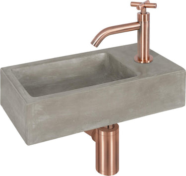 Differnz ravo fonteinset beton donker grijs gebogen x rood koper