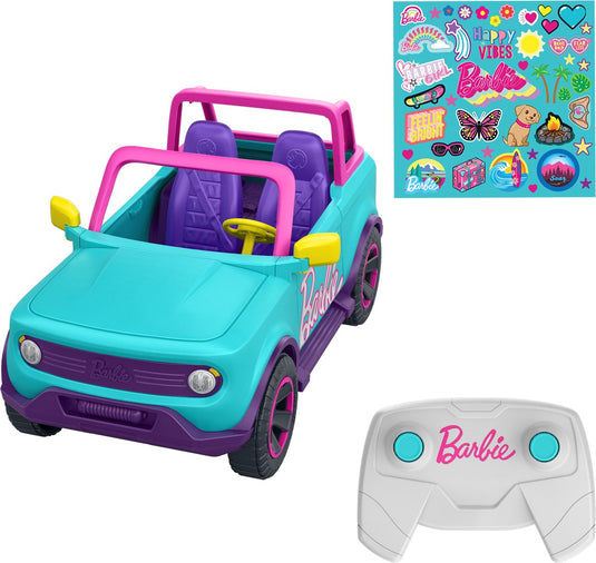Hot wheels barbie suv met afstandsbediening - roze rc voertuig