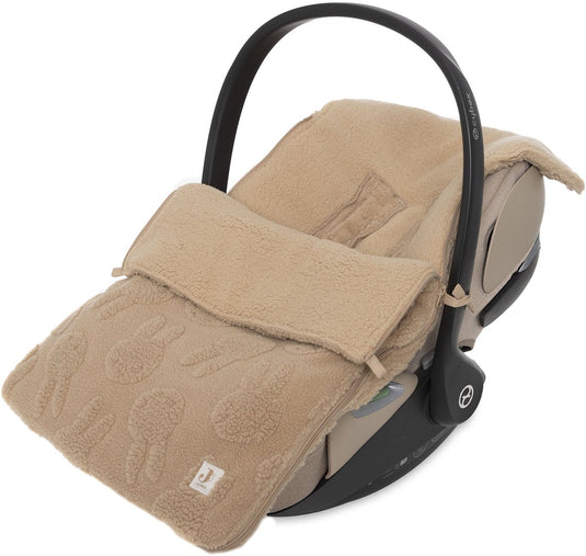 Jollein voetenzak voor autostoel kinderwagen - miffy jacquard - katoen - 42x82cm - biscuit