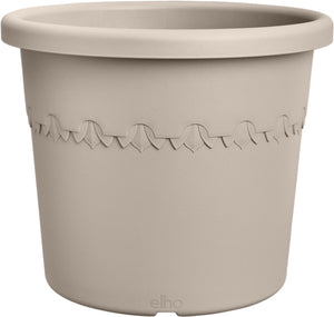 Elho algarve cilindro 58 - bloempot voor buiten - 100% gerecycled plastic - ø 58 x h 29 cm - paddenstoel beige