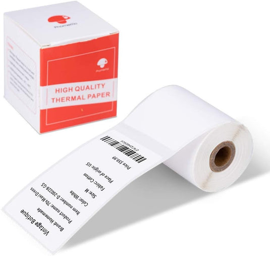 Phomemo labels 50x80mm - vierkante etiketten - 100 stuks - waterdicht oliebestendig - sterke kleefkracht - voor m110 m120 m220 m200 - wit