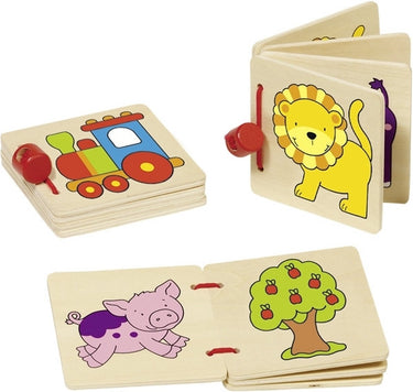 Goki houten mini boekje: trein