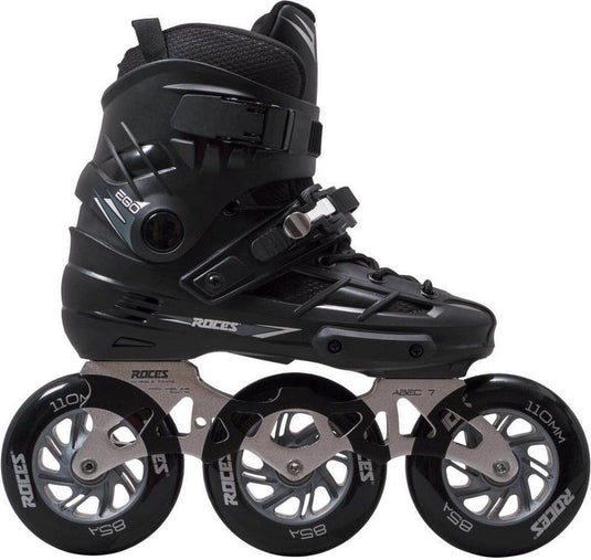 Roces ego tif 3x110 skeelers volwassenen – 3 wielen 110mm – speed skates inline skates – zwart zilver – maat 40
