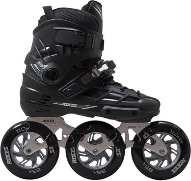 Roces ego tif 3x110 skeelers volwassenen – 3 wielen 110mm – speed skates inline skates – zwart zilver – maat 42