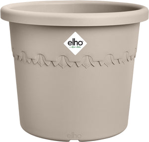 Elho algarve cilindro 58 - bloempot voor buiten - 100% gerecycled plastic - ø 58 x h 29 cm - paddenstoel beige