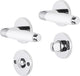 Impresso deurkruk - durban - voor binnen - rond met rond toiletrozet - chroom - wit - 2 stuks