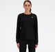 New balance sport essential long sleeve dames sporttrui - black