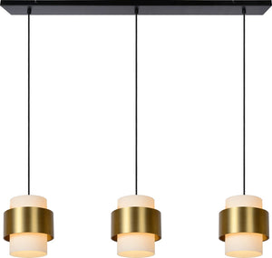 Lucide firmin - hanglamp - 3xe27 - mat goud messing