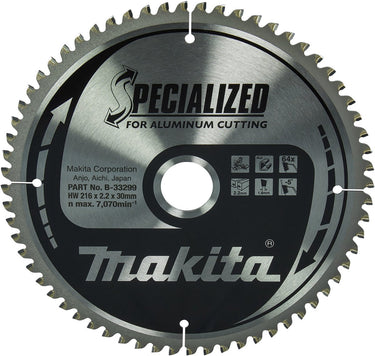 Makita accessoires makita afkortzaagblad voor aluminium | specialized | ø 216mm asgat 30mm 64t - b-33299