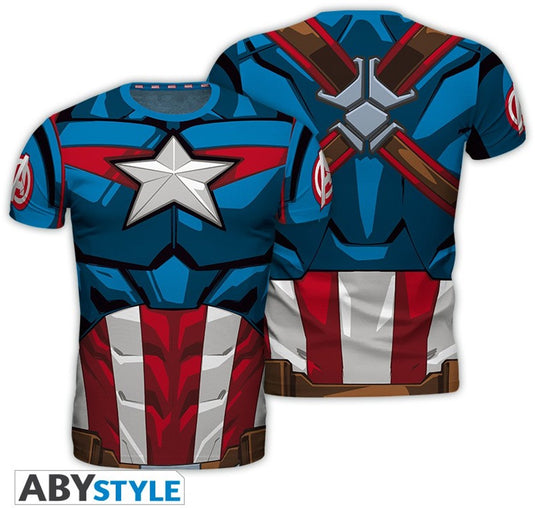Abystyle marvel - cosplay captain america mannen-t-shirt - l