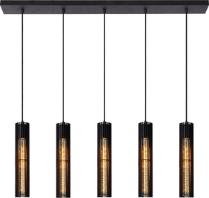 Lucide lionel - hanglamp - 5xe27 - zwart