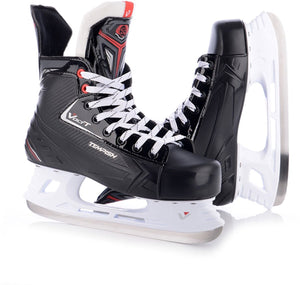 Tempish – volt-t – ijshockeyschaatsen – schaatsen heren – zwart – versterkte enkelcups high-grip rvs hockeyijzer – maat eu 39